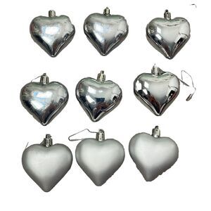 Christmas Ornaments Hanging Tree Set 9 Ikea Silver Heart Lot Xmas Holiday‎ Decor